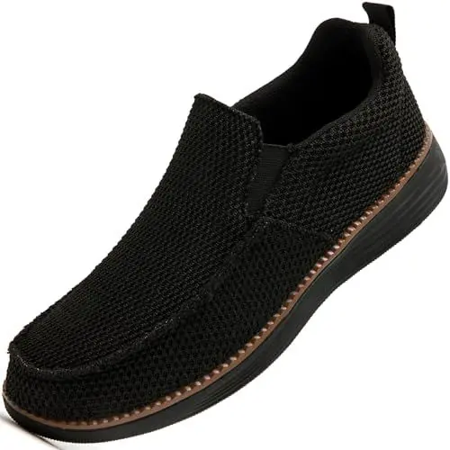 Produktbild: KTVHYW Herren Loafer Slip On Sneakers Slipper Schuhe Laufschuhe Mokassins Turnschuhe Sportschuhe Bequeme und Atmungsaktive Tennisschuhe-Black-44