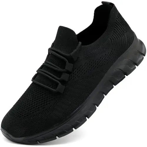 Produktbild: KTVHYW Herren Schuhe Schwarze Turnschuhe Sportschuhe Slip on Sneaker Laufschuhe Walkingschuhe StraßEnlaufschuhe Gym Sommerschuhe Atmungsaktive Männer 39