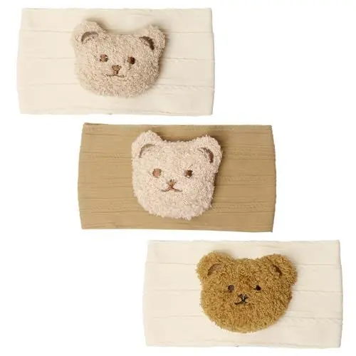 Produktbild: KU 3 Stück Baby Stirnband Little Bear Haarband Baby Mädchen Baby Stirnbänder, Turban Mütze Baby Weiches Elastische Haarbänder Baby Neugeborene Mädchen Kleinkinder Headbands für 0-6 Monate