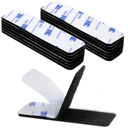 Produktbild: KU Klettband Selbstklebend Extra Stark,12 Stück Klebepads Doppelseitig Klebeband Beidseitig Klett Klebeband Wiederverwendbar Rechteck Tape Selbstklebend 3 x 10cm(Schwarz)