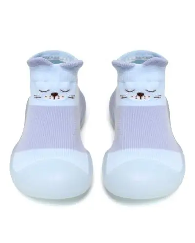 Produktbild: KU Sockenschuhe Baby Krabbelschuhe Baby, Lauflernschuhe Kinder Socke mit Gummisohle Rutschfeste Hüttenschuhe für Mädchen Junge （6-12 Monate）
