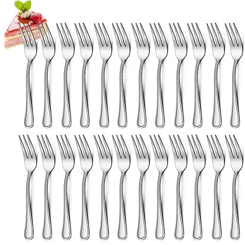 Produktbild: Kuchengabeln 24 Stück, Gifcomda Edelstah Gabeln Set 5.71”(14.5cm), Exquisit Spiegelpoliert Kuchengabeln/Dessertgabeln für Zuhause, Restaurant, Partei, Spülmaschinenfest