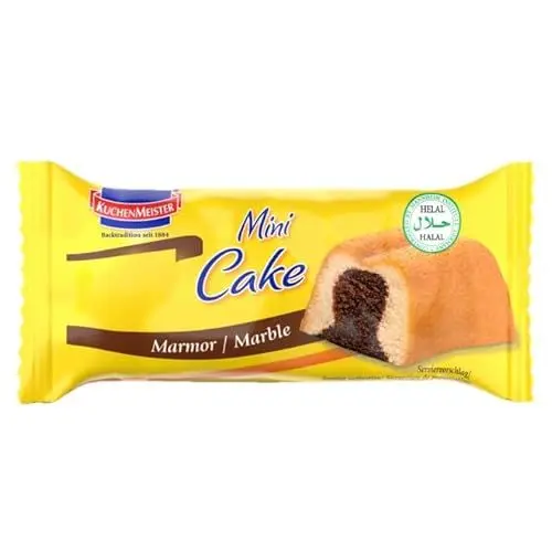 Produktbild: KuchenMeister miniCake Marmor Kuchen 35 g | Saftiger Marmorkuchen | im Snackformat | einzeln verpackt | für leckeren Kuchengenuss zwischendurch | (1 x 35 g)