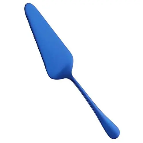 Produktbild: Kuchenmesser Tortenmesser Kuchenheber Tortenheber Edelstahl Gezackte Blau Kuchenstücken Obstkuchen Pizza Käse Besteck Sahne Spachtel Transfer Anheben Werkzeug Zuhause Cafe Bäckerei Pizzaschaufel