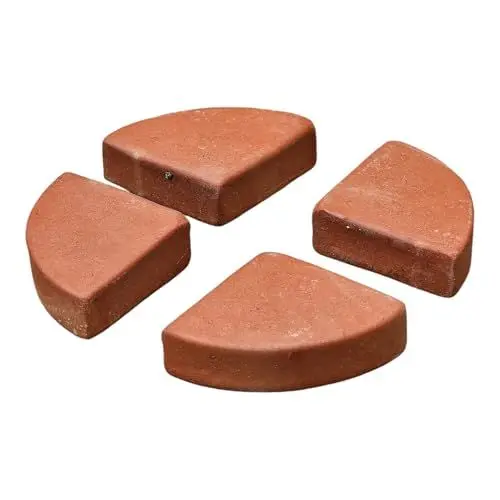 Produktbild: Kübelfüße/Unterlegscheiben für Blumentöpfe Pflanzgefäße anstatt Teller Frostfest Untersetzer Füße Dreieck Terrakotta dreieckig L: 7,7 cm B: 7,7 cm H: 2 cm (4, Terracotta)
