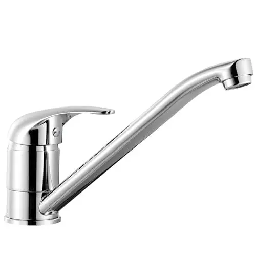 Produktbild: Küchenarmatur 360°schwenkbar, Hochdruck Armatur, Einhebelmischer Wasserhahn für die Küche in massiver Ausführung, Einhand-Spültischbatterie Chrom