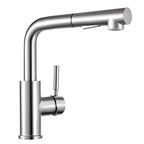 Produktbild: Küchenarmatur mit Brause Einhandmischer Hochdruck Spültischarmatur Wasserhahn für Küche ausziehbar Matt Gebürst, Einhebel Mischbatterie mit 2 Strahlarten