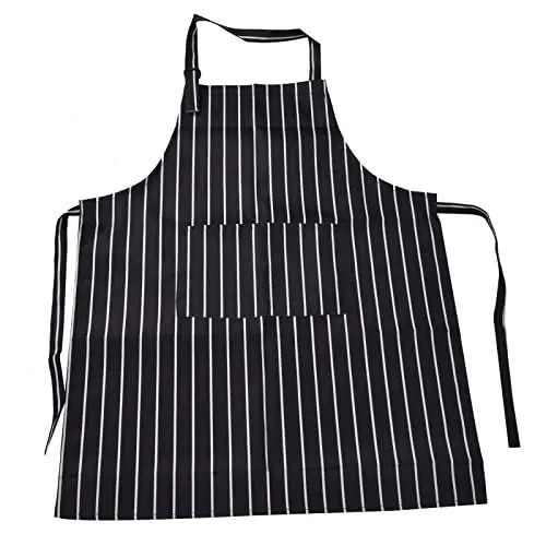 Produktbild: Küchenschürze mit Verstellbaren Streifen, Wasser- und Schmutzabweisend, Schwarz, Küchenschürze mit Taschen, Kochschürze, Unisex, mit Zwei Taschen, für Küchen, Restaurants, Bäcker(1#)