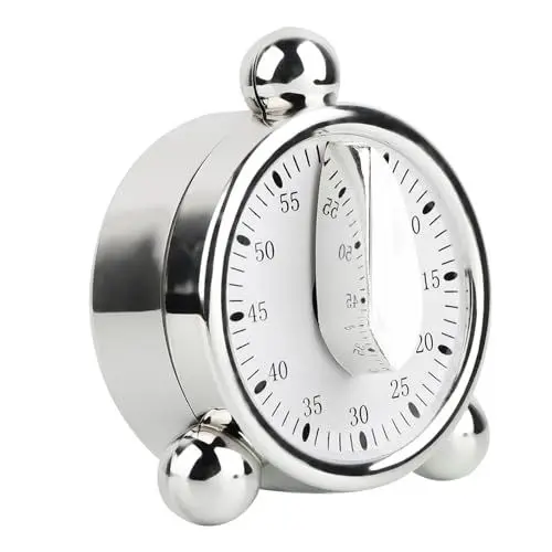 Produktbild: Küchentimer, mechanischer Timer, Küchen-Countdown-Timer, lauter Wecker, Backtimer, 60-Minuten-Timing für Zuhause, Kochen, Training, Lernen