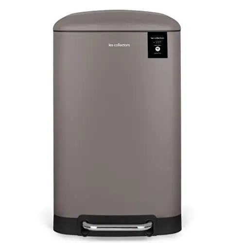 Produktbild: Les Collectors Küchenabfalleimer mit Pedal Edelstahl N°883, Kapazität 40 L, Herausnehmbarer Inneneimer, Elegantes mattes Finish, Geräuschloser Deckelverschluss, Taupe