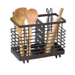 Produktbild: Küchenutensilienhalter, Utensilienhalter Küche, Besteckhalter Besteckkorb, Küchenutensilien Behälter, Kochlöffel Halter, Abtropfgestell für Essstäbchen Löffel Gabel Aufbewahrung, mit 5 Waschschwämm