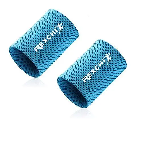 Produktbild: Kühlende Armbänder, Fitness Sport Schweißabsorbierendes Polyester-Armband Atmungsaktives Eis-Schweißband für Erwachsene Männer Frauen Yoga Tennis Tennis Radfahren Laufhalle (2 Stk.)