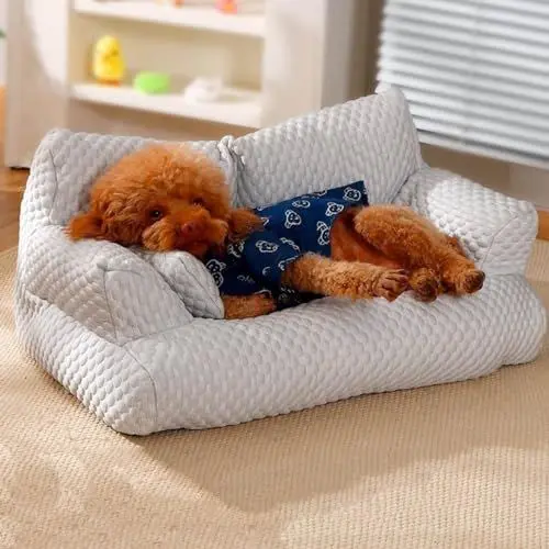 Produktbild: Kühlendes Haustierbett aus Eisseide, atmungsaktives, waschbares Hundesofa, Sommerschlafsofa for Haustiere, kühles Eisseidensofa, abnehmbares und waschbares Haustierbett, Haustierbetten for große Hunde