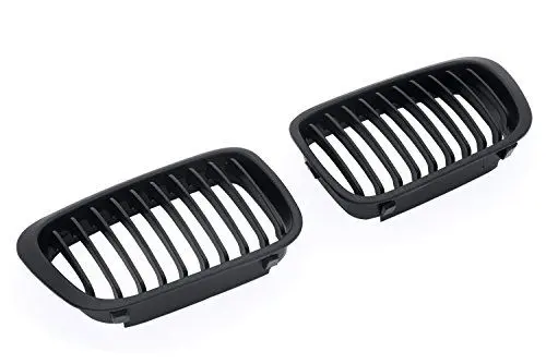 Produktbild: Kühler- Sport- Front- Rippen- Grill Schwarz Matt Eintragungsfrei Set