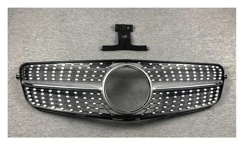 Produktbild: Kühlergrill Für Benz C Klasse W204 07 2008 2009 2010 2011 2012 2013 2014 C180 C200 C250 C300 C350 Diamant Stil Gitter Vorne Grill Frontgrill(Chrome Silver)