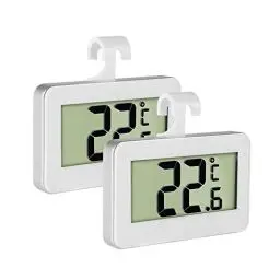 Produktbild: Kühlschrank Thermometer,LCD-Digitaler Kühlschrank Gefrierschrank Thermometer Monitor mit großem LCD-Bildschirm, magnetische Rückseite Haken zum Aufhängen und ausziehbarer Ständer 2er-Pack