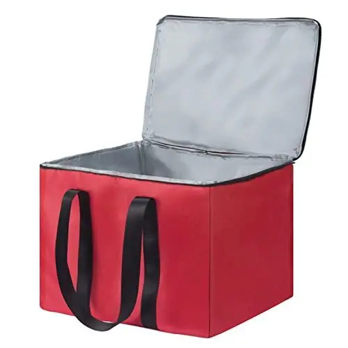 Produktbild: Kühltasche, Einkaufstasche Thermotasche, Kühltasche Faltbar Gross 38 Liter, Isolierte Kühltaschen, Hält 20kg, Perfekt für Isoliertasche, Einkaufstasche, Picknicktasche (Dunkelrot, 42 x 31 x 31 cm)