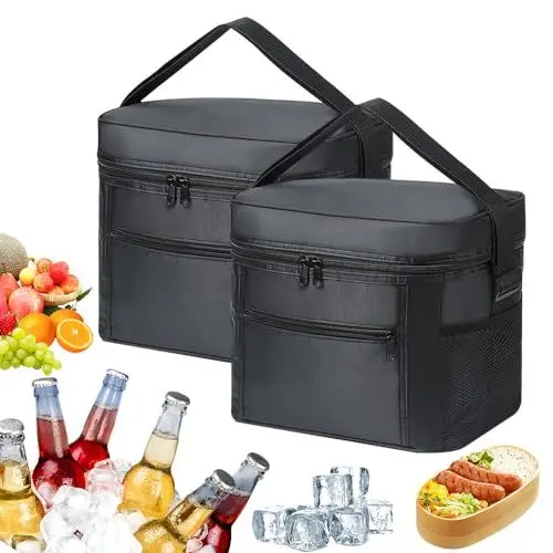 Produktbild: TGKYK Kühltasche Faltbar 10L, 2 Stück Kühltasche Klein Faltbar, Mini Picknicktasche Kühltasche, Oxford-Tuch Thermotasche, Isoliertasche, Kleine kühltasche für Unterwegs Outdoor Reisen Picknic Camping