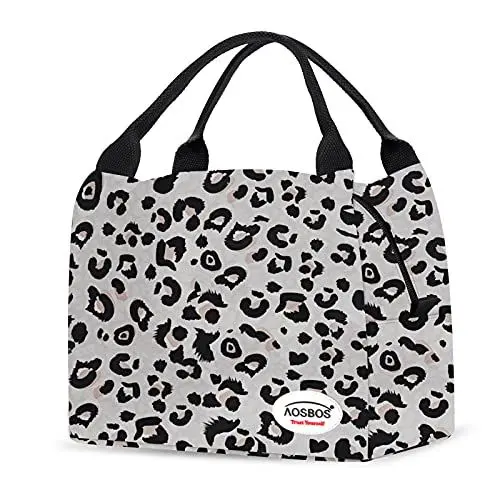 Produktbild: Kühltasche Klein Leicht Lunch Tasche Isoliertasche zur Arbeit Schule Faltbar Wasserdicht Reißverschluss 8,5L Leoparden