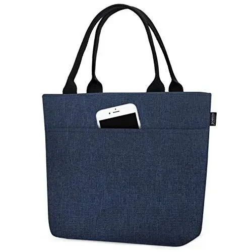 Produktbild: Kühltasche Klein Leicht Lunch Tasche Isoliertasche zur Arbeit Schule Faltbar Wasserdicht Reißverschluss Grau