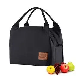 Produktbild: Kühltasche Klein Lunchtasche Herren Isoliertasche Leicht Lunch Bag zur Arbeit Schule Faltbar Meal Prep Tasche Wasserdicht Frühstückstasche Lunchbox Tasche Reißverschluss 8,5L Schwarz