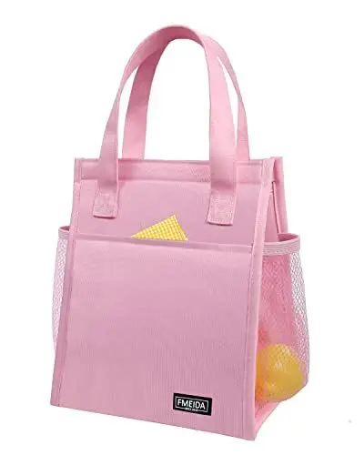 Produktbild: Kühltasche klein Lunchtasche Damen Lunchbag Faltbar Isoliertasche Mini Lunchbox Tasche Thermotasche Faltbar Lunchbag für Picknick Schule Reisen Pink