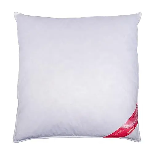 Produktbild: Künsemüller Kopfkissen 80x80cm mit 85% Federn & 15% Daunen, Kissen mit feinem Baumwollbezug, Allergiker geeignet & waschbar, OEKO-TEX 100, Kissen mit mittlerer Stützkraft, Füllgewicht: 1100g