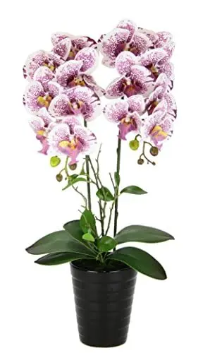 Produktbild: Künstliche Orchidee 58cm im Topf Kunstorchidee Blume Kunstblumen Kunst Orchidee Kunstorchidee Phalaenopsis Kunstpflanze wie echt Hochzeit Deko Seidenblume Real Touch Blüte Tischgesteck Seidenblume