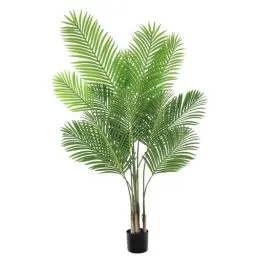 Produktbild: Künstliche Pflanzen Groß, 150cm Kunstpflanze Areca Palme 12 Stämme, XXL Realistische Kunstpflanzen groß im Topf Kunstpalme Fake Pflanzen Künstliche Palme für EIN natürliches Ambiente Grün Party Deko