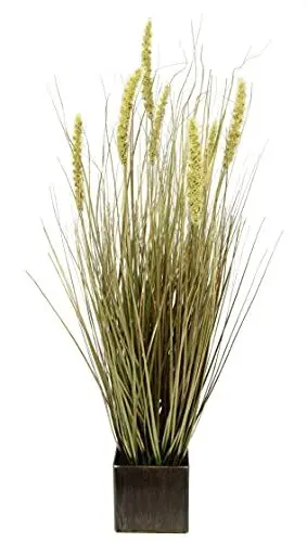 Produktbild: Künstlicher Grasbusch Fuchsschwanzgras mit Glitter im Topf aus Kunststoff Gras Kunstpflanze Kunstgras Ziergras Grünpflanze Dekogras Grasbüschel Ufergras Solitärgras Deko Borstenhirse Süßgräser Setaria