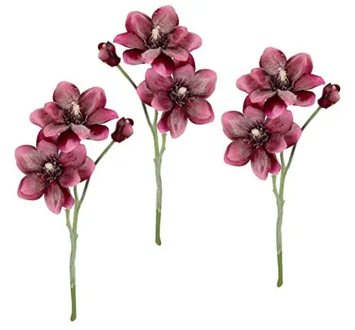 Produktbild: Künstlicher Magnolienzweig Magnolie geeist Kunstblume Kunstpflanze Zweig Raumdeko Zarte Weihnachtsdeko Dekozweig AST Einzelblume Knospen Blüten Decor Seidenblumen blühender Kunstzweig Magnolienast