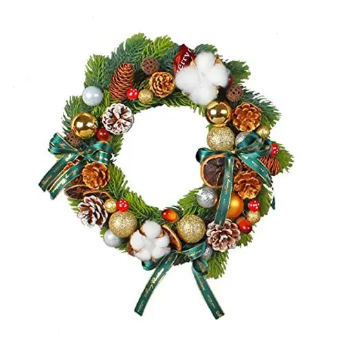 Produktbild: Künstlicher Weihnachtskranz, hängende Ornamente, Zubehör für Winter-Motto-Party, Hotel, Türdekoration, künstliche Weihnachtskränze für Haustür