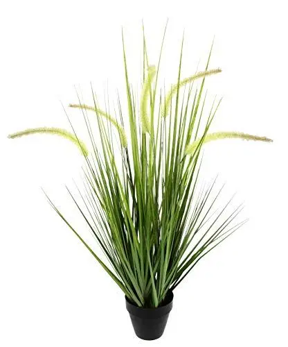 Produktbild: Künstliches Fuchsschwanzgras im Topf Gras Kunstpflanze Kunstgras Grünpflanzen Dekogras Grasbüschel Ziergras Solitärgras Deko Grasarrangement Borstenhirse Panicoideae Süßgräser Setaria