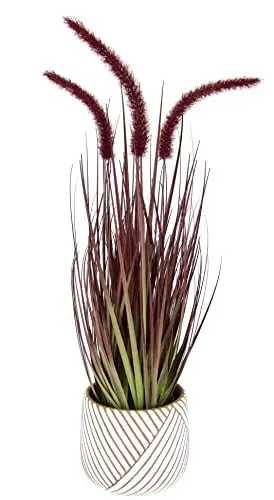 Produktbild: Künstliches Fuchsschwanzgras mit Übertopf Gras Kunstpflanze Kunstgras Ziergras Grünpflanzen Dekogras Grasbüschel Ziergras Deko Grasarrangement Borstenhirse Süßgräser Federborstengras Lampenputzergras