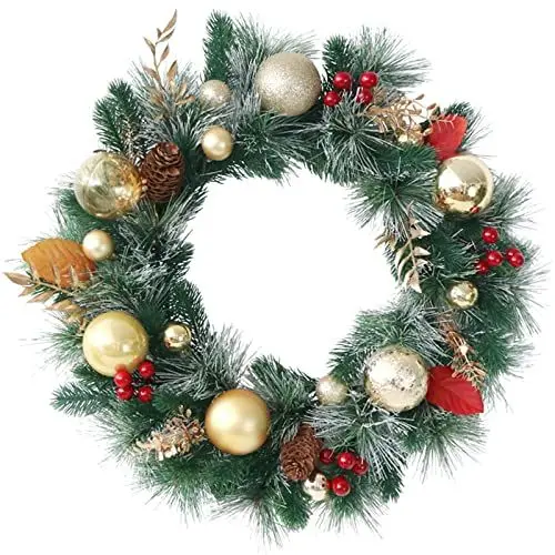 Produktbild: Künstliches Hängeschild, Wanddekoration, Türkranz, Willkommensgrün, Haustürkranz für Hochzeit, Wand, Heimdekoration, Weihnachtstürdekorationen, Hängender Weihnachtsanhänger, Weihnachtskränze für Tür