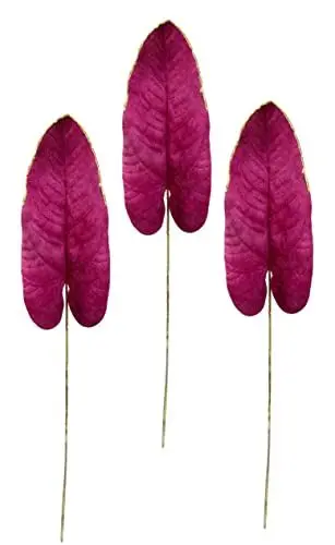 Produktbild: Künstliches Strelitzienblatt Samt Dekoblatt Stielblume floristisches Bouquets Sträuße Blumendeko Weihnachtsdeko Hochzeitsdeko Blume Kunstblume Dekozweig Blattzweig Kunstzweig Einzelblatt Einzelblume