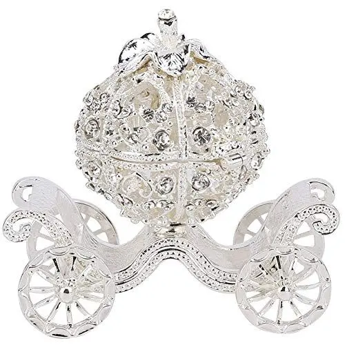 Produktbild: Kutsche Trinket Box, handbemalt europäischen Stil Scharnier Schmuck Trinket Box sammelbar Prinzessin Cinderella Schmuck Box einzigartiges für Grils Frauen