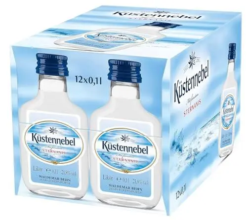 Produktbild: Küstennebel | Sternanis | 30 x 100 ml | Taschenflasche | beliebteste deutsche Anisspirituose | sympathischer Klassiker | Ideal als Aperitif