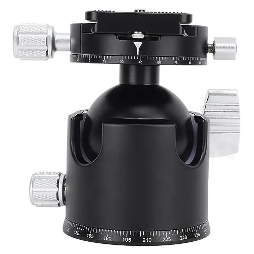 Produktbild: Kugelkopf, Panorama-Stativkopf, Dual-Blitzschuh-Halterung, DSLR-Kamera-Halterungsadapter, Foto-Befestigungszubehör für Cam-Camcorder-Smartphone