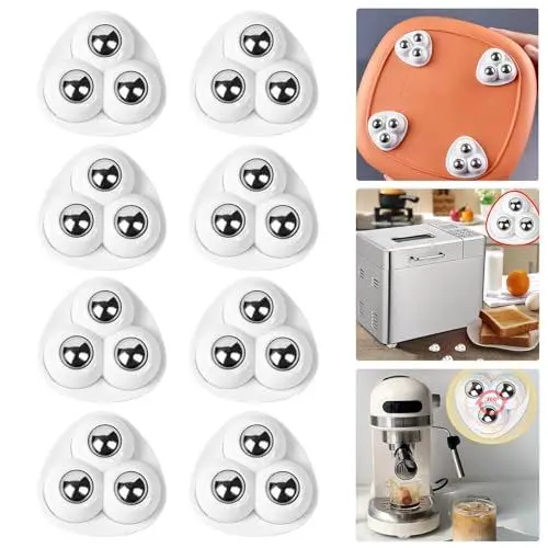 Produktbild: YVIFEVG Kugelrollen Möbelrollen Lenkrollen Klein Kleine Mini Rollen Flach Schwerlast Selbstklebend 360 Drehung für Möbel Haushaltsgeräte Küchengeräte, 8 Stück