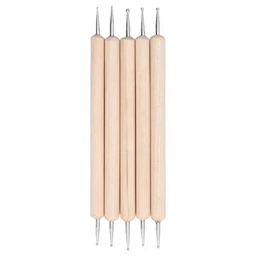 Produktbild: Kugelschreiber-Werkzeug-Set, 5-teiliges Doppelend-Prägestift-Set Edelstahl-Kugelspitze Zum Nachzeichnen von Punktierungsstiften für DIY-Mal-, Keramik- und Töpferwerkzeuge