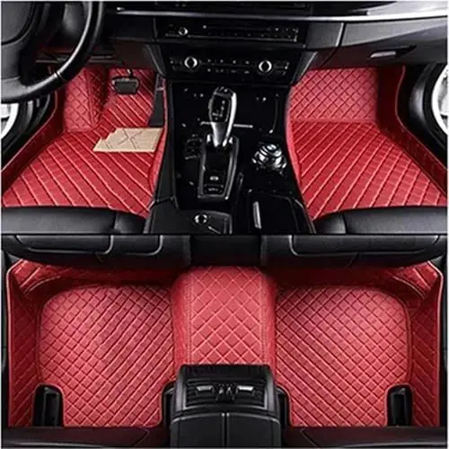 Produktbild: KUGVTER Auto-Fußmatten vorne Maßgeschneiderte Auto Bodenmatte Für Benz GLE 5 Sitz 7 Sitz GLE Coupe 2020-2023 Auto Innenraum Anti Schmutz Lederteppich(Red7,GLE Coupe 2015-2019)