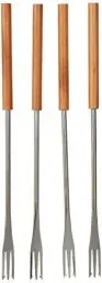 Produktbild: KUHN RIKON 32099 Fondue Zubehör Käse-/Fleischfonduegabeln,Kirschholz 4 Stk, 26 cm, Braun