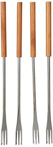Produktbild: KUHN RIKON 32099 Fondue Zubehör Käse-/Fleischfonduegabeln,Kirschholz 4 Stk, 26 cm, Braun