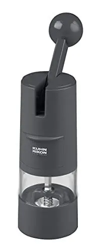 Produktbild: KUHN RIKON Salzmühle & Pfeffermühle Ratchet Grinder, Gewürzmühle manuell, grau, verstellbares Keramikmahlwerk