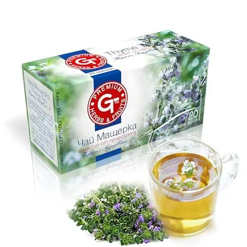 Produktbild: KUKER Wilder Thymian Tee, 20 Teebeutel - BteaCo Premium Naturtee - Bio Kräutertee, Detox Tee, Thymiantee, Thymian Bio, 100% Natürlicher, Tee Beutel - 30g
