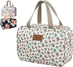 Produktbild: Kulturbeutel Damen Kulturbeutel Große Damen Kulturbeutel Tragbare Damenkosmetiktasche Reise-Make-up-Tasche wasserdichte tragbare Kosmetiktasche (Kleine Blumen)