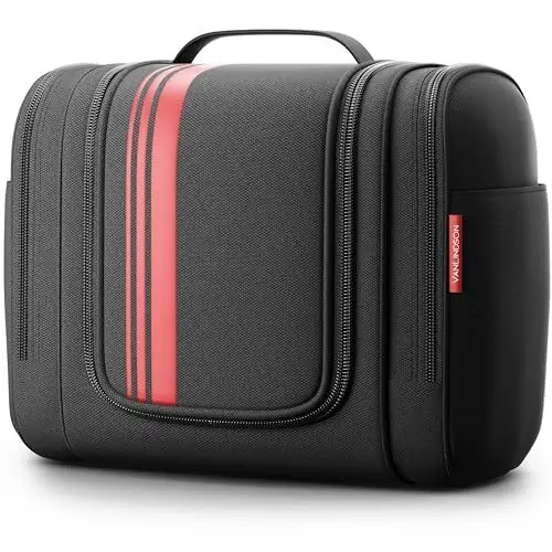Produktbild: Kulturbeutel XXL (9 Liter Stauraum, Design 2025) - Kulturtasche, Kosmetiktasche Groß zum Aufhängen, Schmink- und Make-Up Tasche, Kulturbeutel Herren & Damen, Ideal als Waschtasche oder Kosmetikkoffer