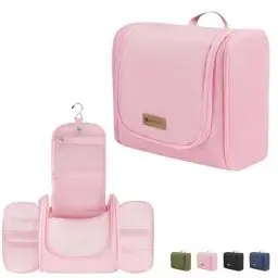 Produktbild: Kulturbeutel für Damen und Herren, Wasserabweisende Reise-Make-up-Tasche mit Haken zum Aufhängen, kompakte Reise-Kulturtasche, Make-up-Organizer-Tasche für Kosmetika