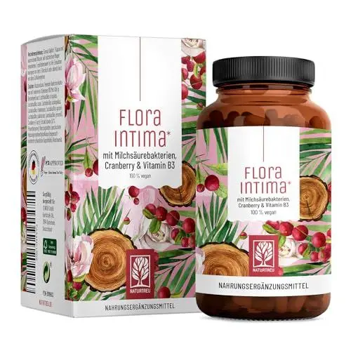Produktbild: Kulturen Komplex für Frauen Intimflora * mit 100 Mrd. KbE/g - mit Milchsäurebakterien, Cranberry & B - 7 Lactobacillus Stämme Floraintima von NATURTREU®
